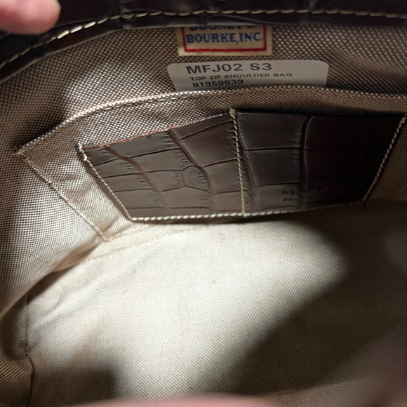 NEW Dooney & Bourke Bayou Top Zip Shoulder Bag croc pattern leather - Picture 6 of 14